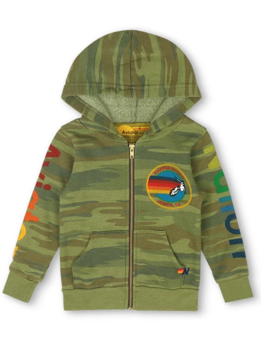 KID'S AVIATOR NATION ZIP HOODIE - CAMO